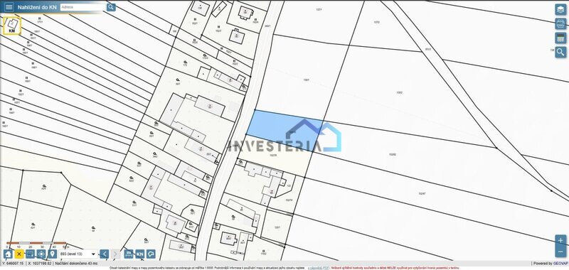 Prodej stavebního pozemku 1432 m², Všestary - Rosnice