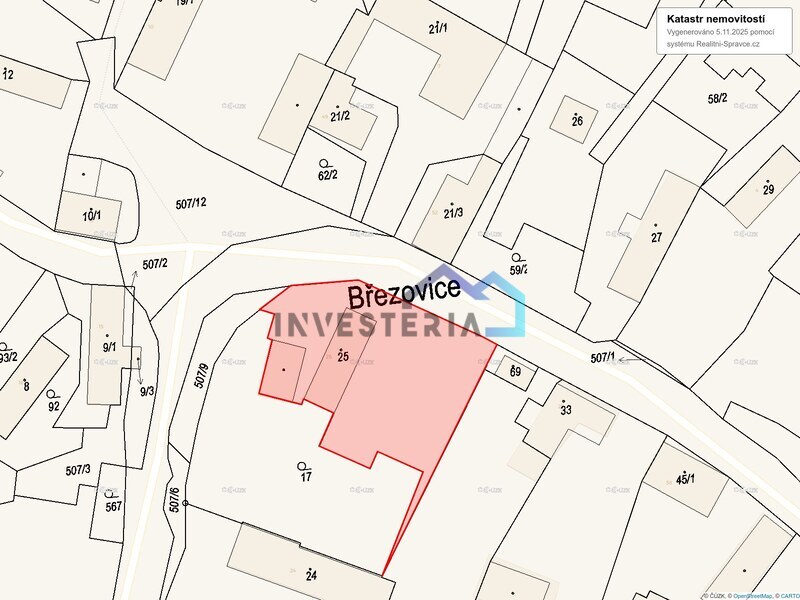 Prodej stavebního pozemku 3538 m², Březovice u Hořic v Podkrkonoší